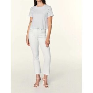 NWOT AMO Bella Crop Jeans Sz 25 (meas 26") High Rise Raw Hem MSRP $268